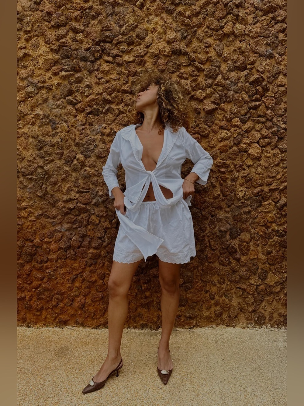 LANEWAY THE LABEL Dakota Blouse in Ivory Size XS VGUC